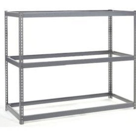 GLOBAL EQUIPMENT Wide Span Rack 72Wx15Dx60H, 3 Shelves No Deck 900 Lb Cap. Per Level, Gray 716620